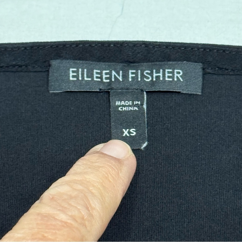 Eileen Fisher Black Button-Down 100% Silk Shirt XS - Picture 3 of 7